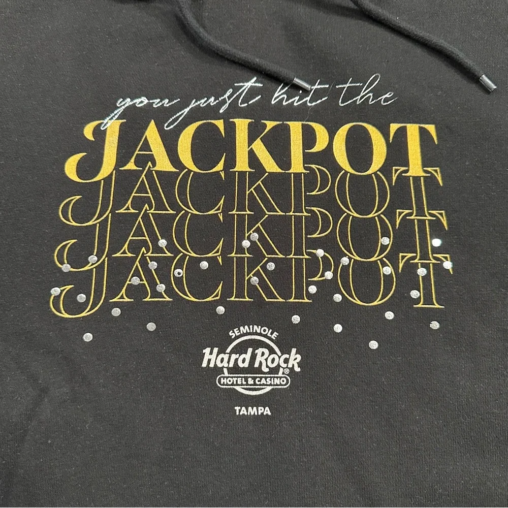 Hard Rock Tampa Jackpot Hoodie XX Large Black Pullover Sweatshirt - Picture 2 of 4